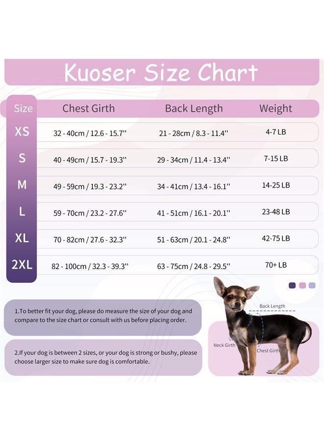 Kuoser بدلة استرداد للكلاب، بدلة واحدة للكلاب الذكور والإناث للتعقيم، بدلة استرداد جراحة الكلاب الناعمة للكلاب الصغيرة والمتوسطة والكبيرة، بديل لقلادة إي-كولر وكون، - Image 2