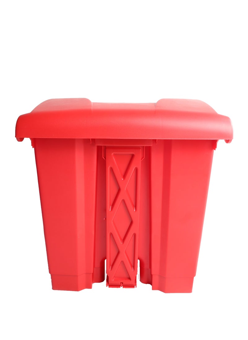 Generic Step Trash Bin | Plastic Matte Finish | Suitable For Bathrooms, Kitchens & Communal Spaces | Red | 45 Liters  - Image 4