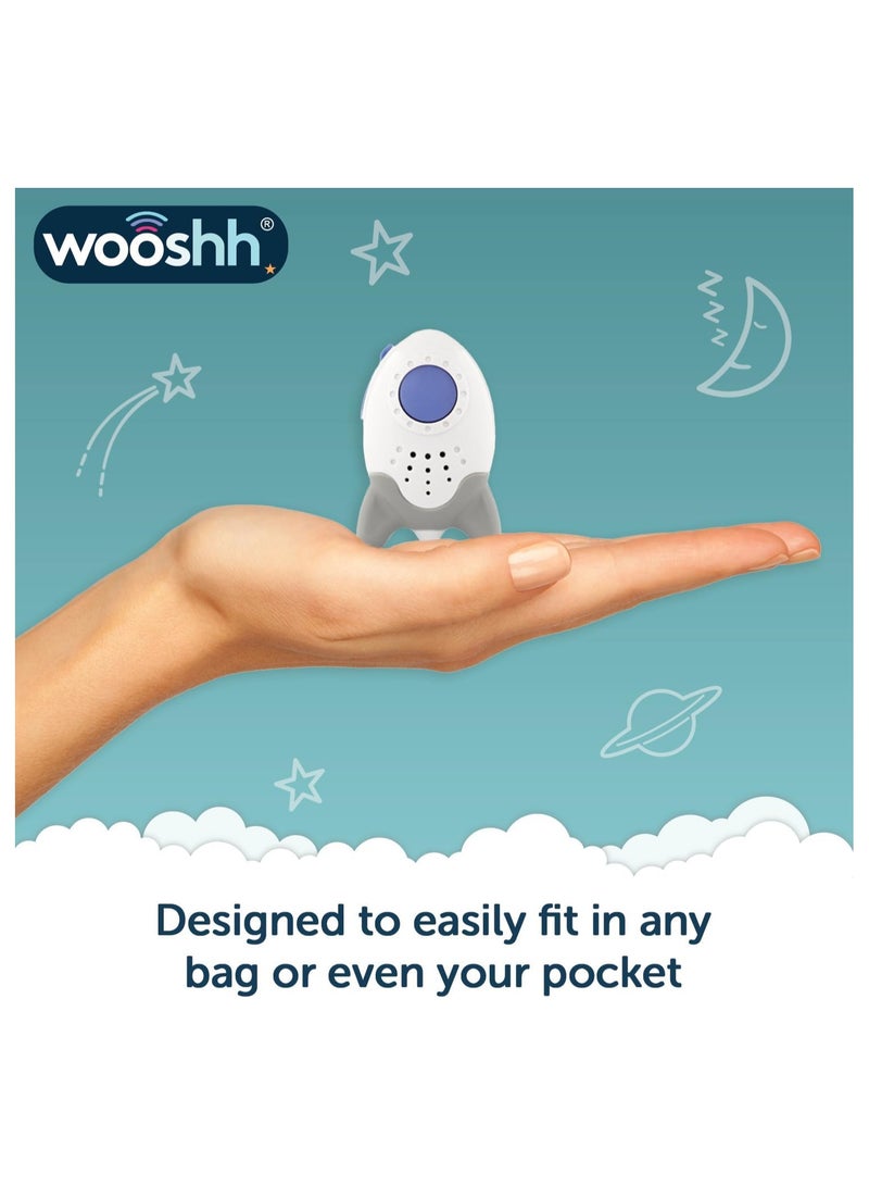 ROCKIT Wooshh Noice Machine for Baby -  Baby Sleep Soother Rechargeable Sound Machine with 8 Calming Sounds and 4 Volume Levels. Stand, Clip or Strap it. You can take it with You Everywhere, White - Image 5