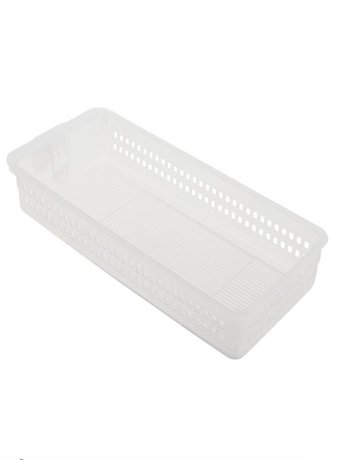 Home Basics Plastic Kitchen Pantry Cabinet Refrigerator Food Storage Organizer Bin Holder with Handle, Clear by Home Basics - Image 1