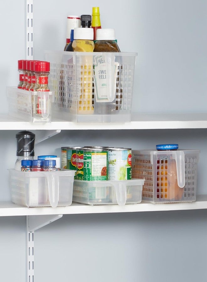 Home Basics Plastic Kitchen Pantry Cabinet Refrigerator Food Storage Organizer Bin Holder with Handle, Clear by Home Basics - Image 3