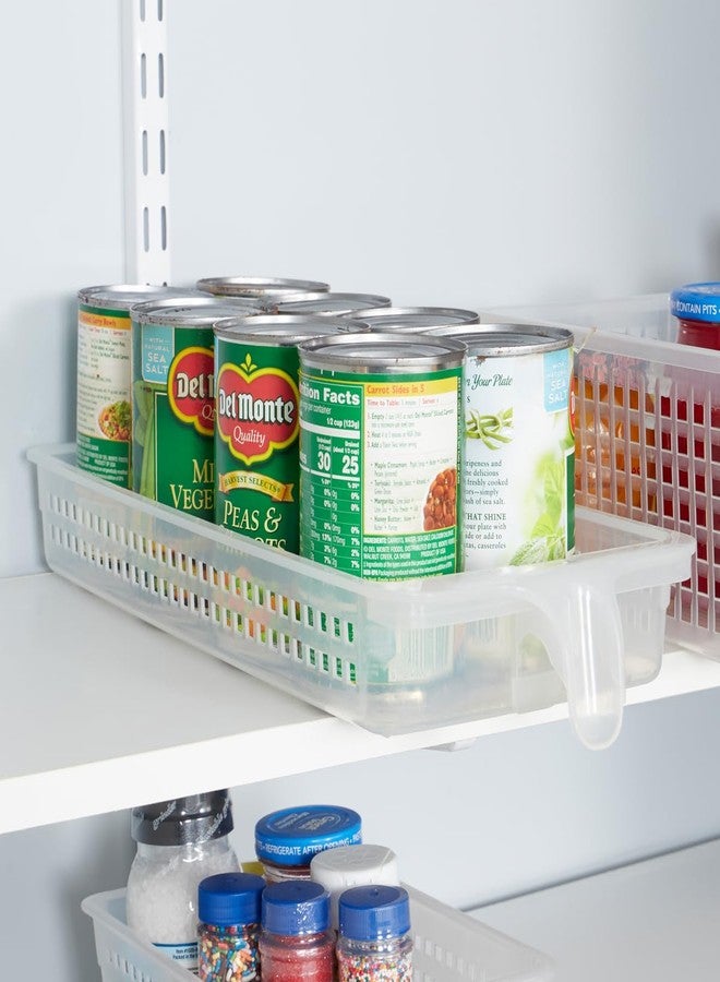 Home Basics Plastic Kitchen Pantry Cabinet Refrigerator Food Storage Organizer Bin Holder with Handle, Clear by Home Basics - Image 4