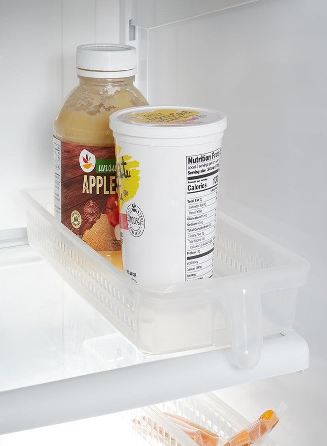 Home Basics Plastic Kitchen Pantry Cabinet Refrigerator Food Storage Organizer Bin Holder with Handle, Clear by Home Basics - Image 2