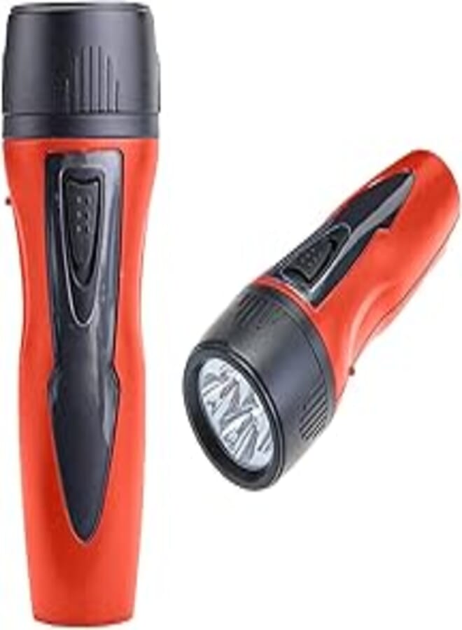Emergency Flashlight For Camping And Trips, Charging Electricity Red