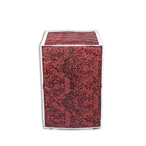 Classic® Top Load Washing Machine Cover Suitable for LG 8 Kg, 8.5 Kg, 9 Kg, 9.5 Kg, 10 Kg (63cmsX63cmsX93cms, Red Flower) - Image 2