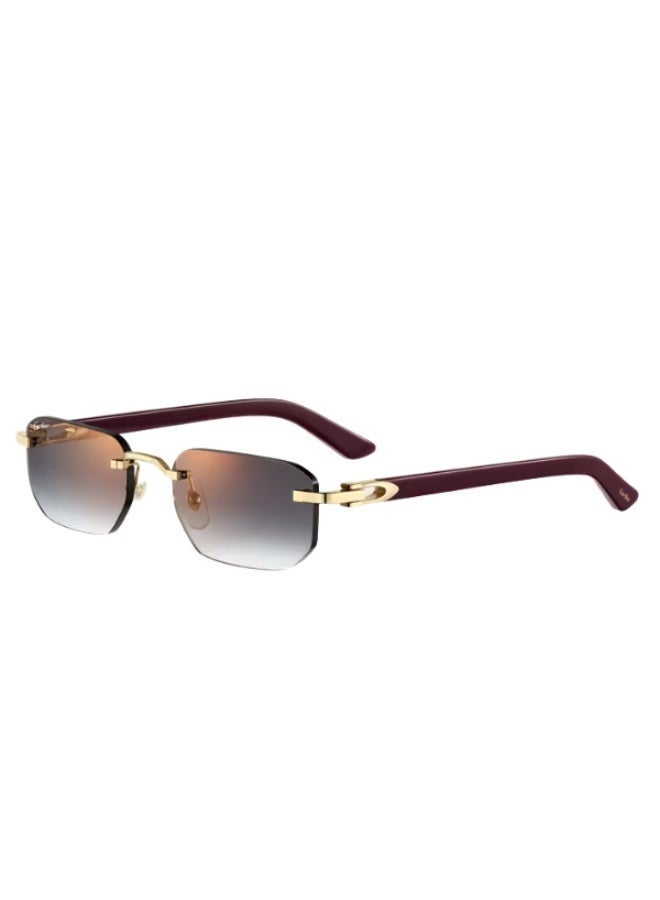 Cartier Décor C Allongé Sunglasses – Burgundy Acetate & Gold Metal Rimless Frame - Image 1