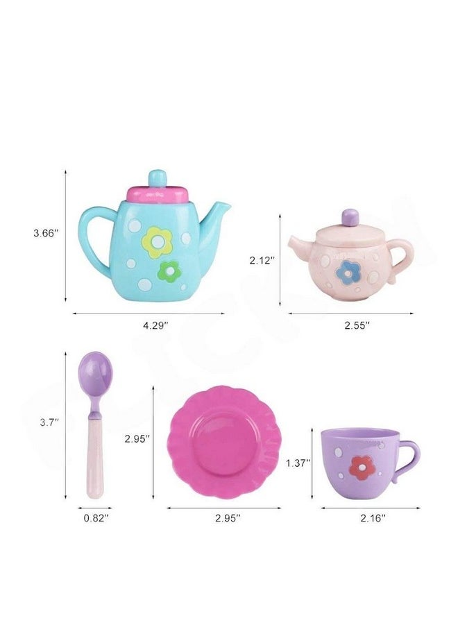Famous Quality Famous Quality Colorful Tea Party Pretend Play Plastic Kitchen Utensils Play Set for Kids,3 Years Old - Multi Color  - Image 5