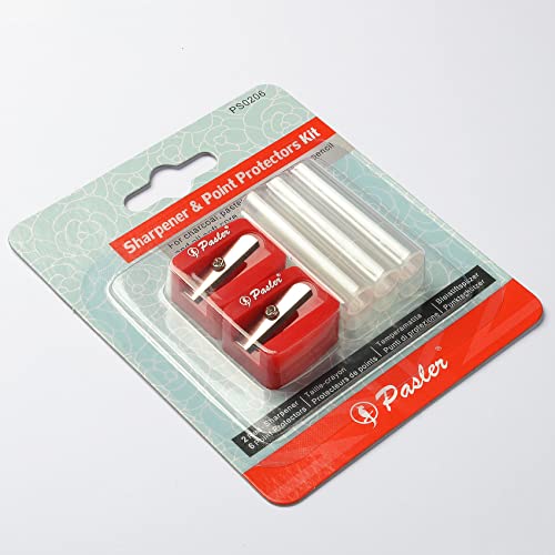 Pasler Pencils Sharpener & Point Protectors Set Ideal for Charcoal,Pastel,Graphite,Eyebrow Pencil and All Soft core Artist Pencils. - Image 2