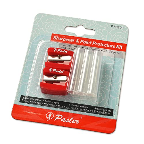 Pasler Pencils Sharpener & Point Protectors Set Ideal for Charcoal,Pastel,Graphite,Eyebrow Pencil and All Soft core Artist Pencils. - Image 1