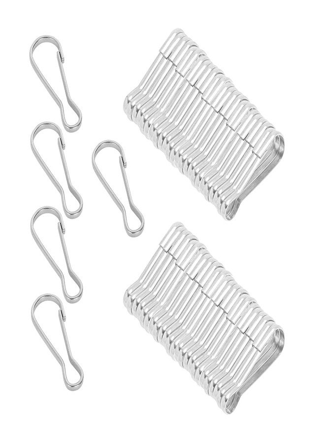 Wayilea 50pcs Stainless Steel Spring Lanyard Hooks for ID Card Key Chain Tag, 1 Inch（25mm Snap Buckles Clip for Wallets Purse Zipper Pull Badge Holder Keyring Clasp Plant Hanger DIY Craft - Image 1