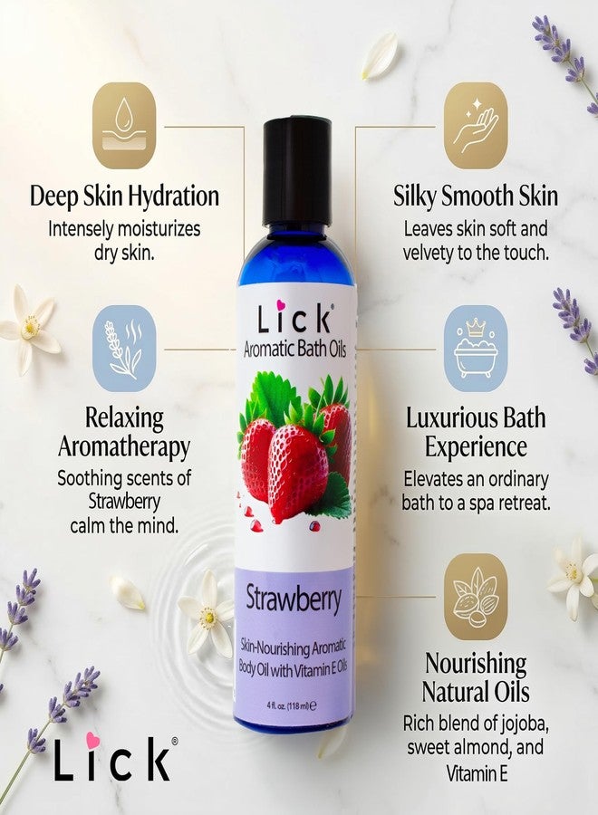 ليك زيت استحمام عطري برائحة الفراولة من ليك - روائح فواكه منعشة - زيوت استحمام خفيفة للترطيب اليومي، 4 أونصات - Image 2