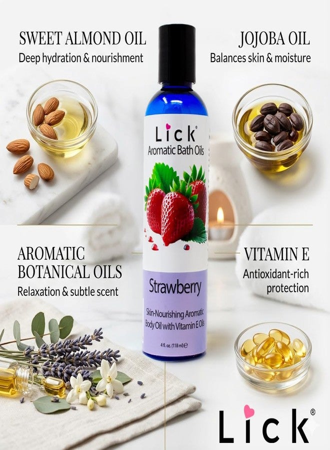 ليك زيت استحمام عطري برائحة الفراولة من ليك - روائح فواكه منعشة - زيوت استحمام خفيفة للترطيب اليومي، 4 أونصات - Image 4