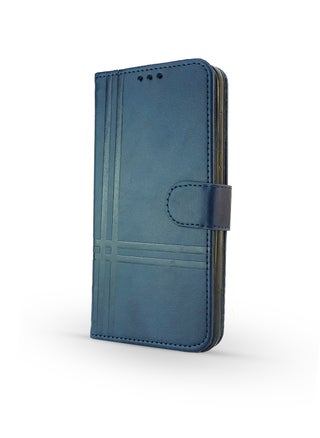 For Realme Note 60 Two-line design Flip Leather Wallet Card Slot Case with Kickstand,Strap Magnetic Closure,Included Internal Tpu Silicone Case,Compatible with Realme Note 60 (6.74'') (Blue) - pzsku/Z05F37E33BFBC785E4A07Z/45/1746645917/acc85de2-8582-4a6b-9421-47a0aa6e7e2e