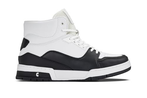 CALTO Men's Invisible Height Increasing Elevator Shoes - White/Black Lace-up Sporty High Top Sneakers - 3 Inches Taller - S4752 - Size 9 D(M) US - Image 3