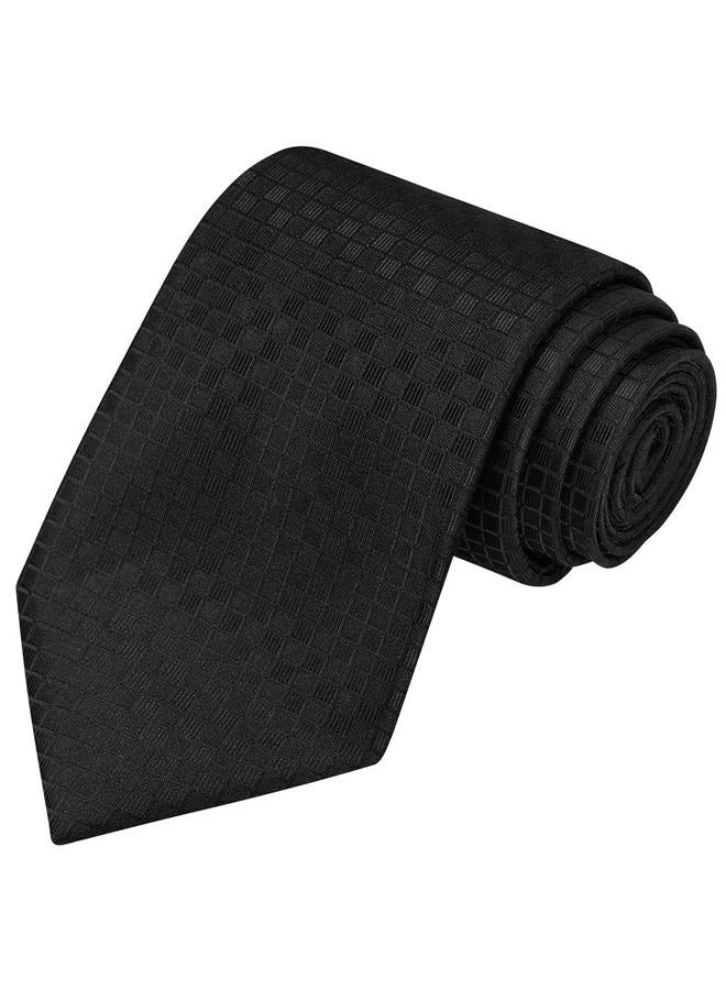 KissTies Mens 63'' XL Long Tie Black Solid Necktie For Tall Man + Gift Box - Image 1