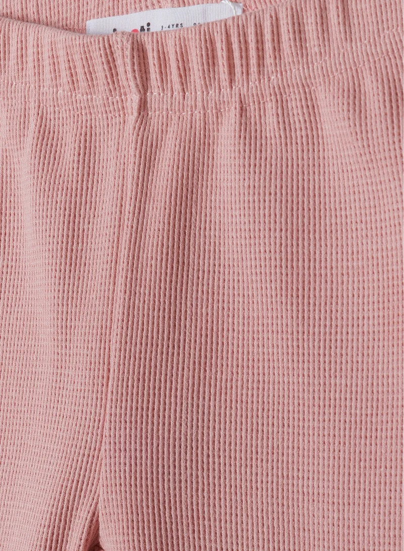 MINOTI Kids Girls' Ribbed Cotton Leggings
