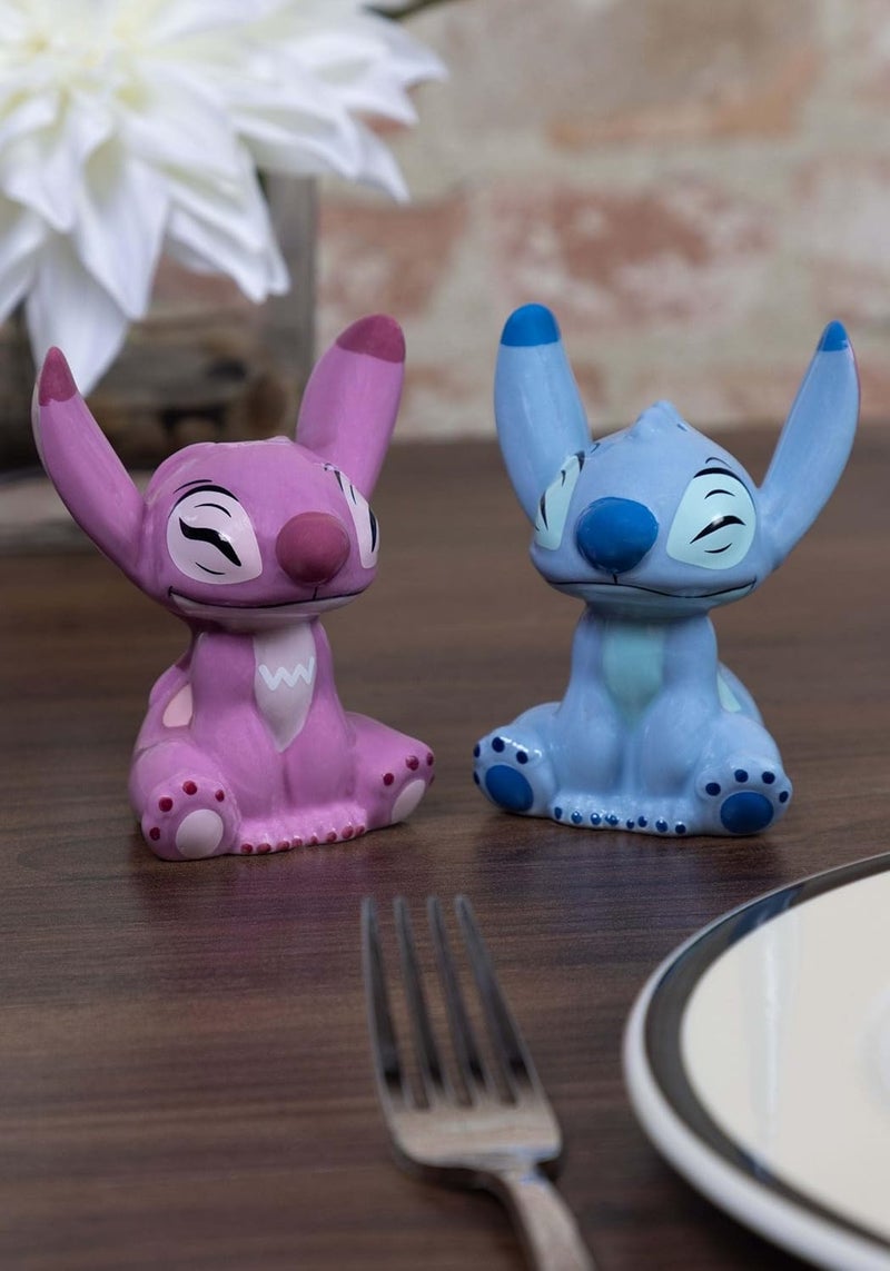 Enesco Disney Ceramics Stitch and Angel Salt and Pepper Shaker Set 35 Inch Multicolor - Image 2