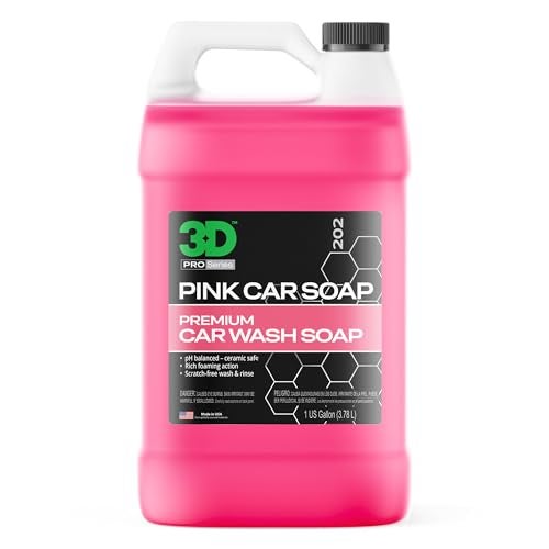 3D Pink Car Soap – 1 Gallon |pH Neutral Car Wash Soap with High Suds & Cherry Scent | Scratch-Free, High Gloss Shine | Safe on Wax & Sealants | Weekly Car Care - Image 1