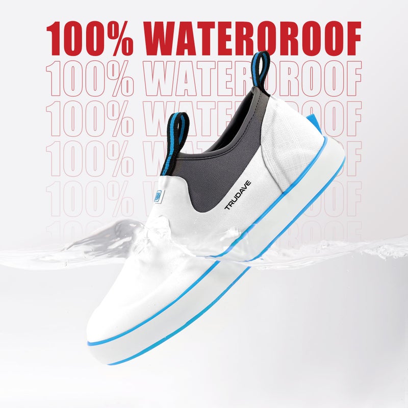 Trudave Deck Boots for Men, Waterproof Insulated Reliable Rain Boots Men, 3mm Neoprene Anti-Slip Mud Boots with High-Traction for Walking Work Fishing Gardening, Size 6-13 White - Image 3