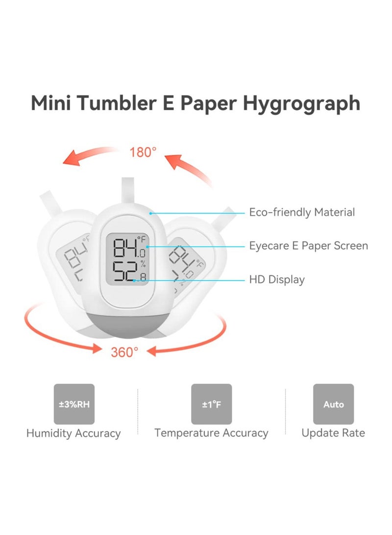 Excefore Indoor Paper White Digital Screen Temperature and Hygrometer Monitor - Image 2
