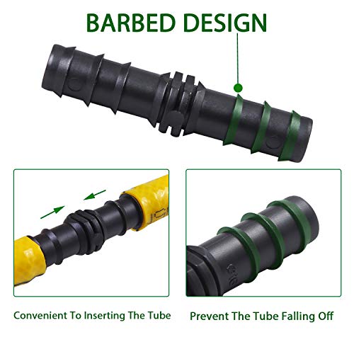 URATOT 40 Pieces Drip Irrigation Fittings Kit 1/2" Tubing Set, 10 Tees, 10 Couplings, 10 Elbows and 10 End Cap Plugs Drip Irrigation Barbed Connectors for Drip Sprinkler Systems - Image 4