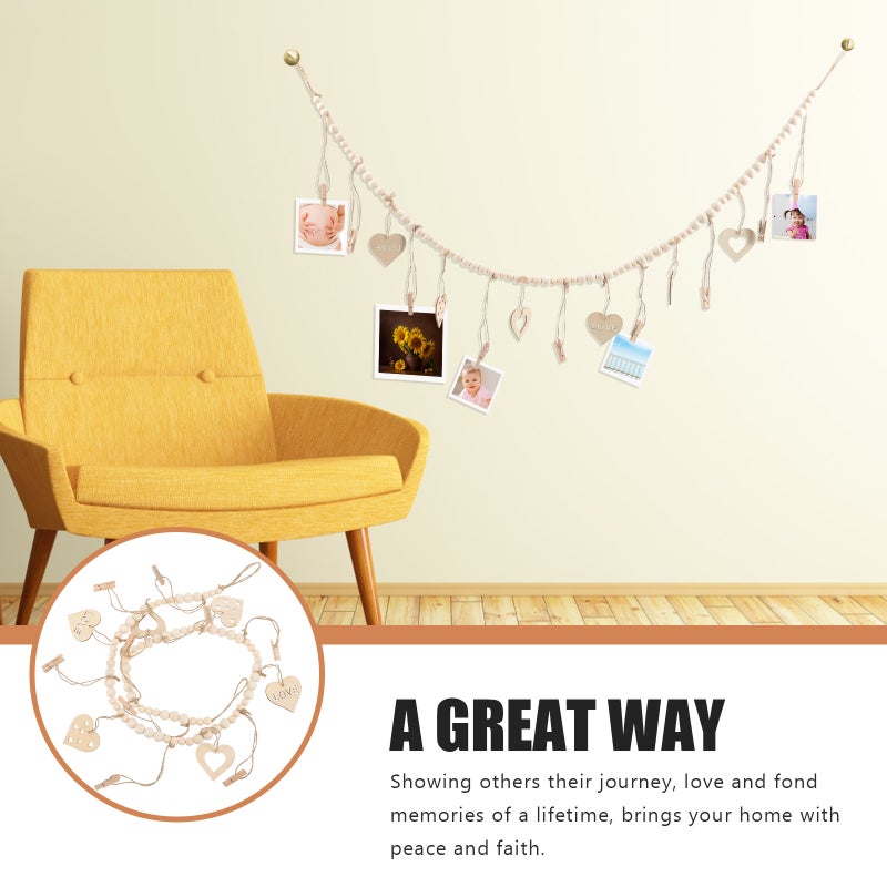 Bead Rope with Clip Hanging Photo Display Beaded Rope with Clip - Image 5
