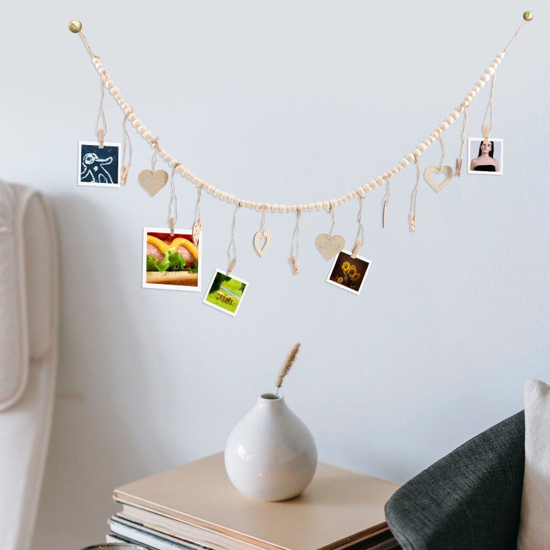 Bead Rope with Clip Hanging Photo Display Beaded Rope with Clip - Image 2