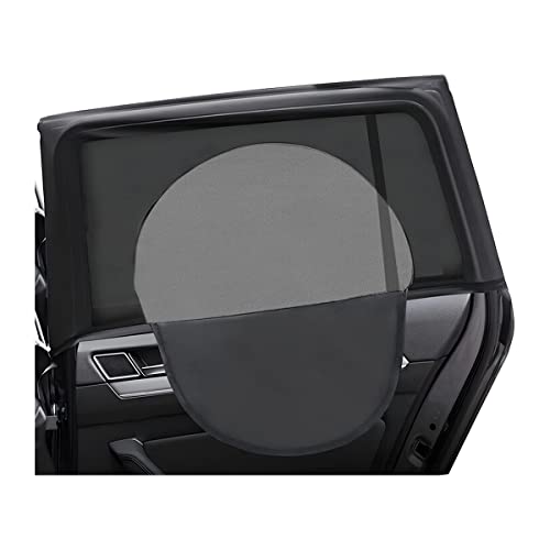 LoyaForba 2Pcs Car Window Shade Zipper Breathable Side Sun Mesh Auto Stretchy Front Rear Curtain Sun Rays Cover Screen for Baby Universal Vehicle Camping Privacy Protection Rear354205 - Image 1