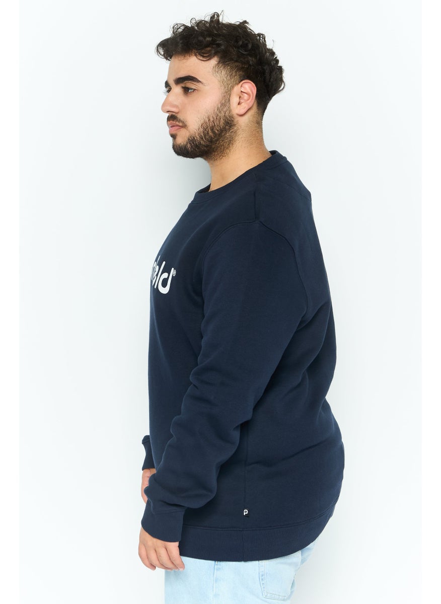 Men Crew Neck Long Sleeve  Brand Logo Sweatshirt, Navy Blue - pzsku/Z05F3D6E279A0C2956CBAZ/45/_/1737728289/08835c20-e8e2-495f-af1d-d8aef682b2f0