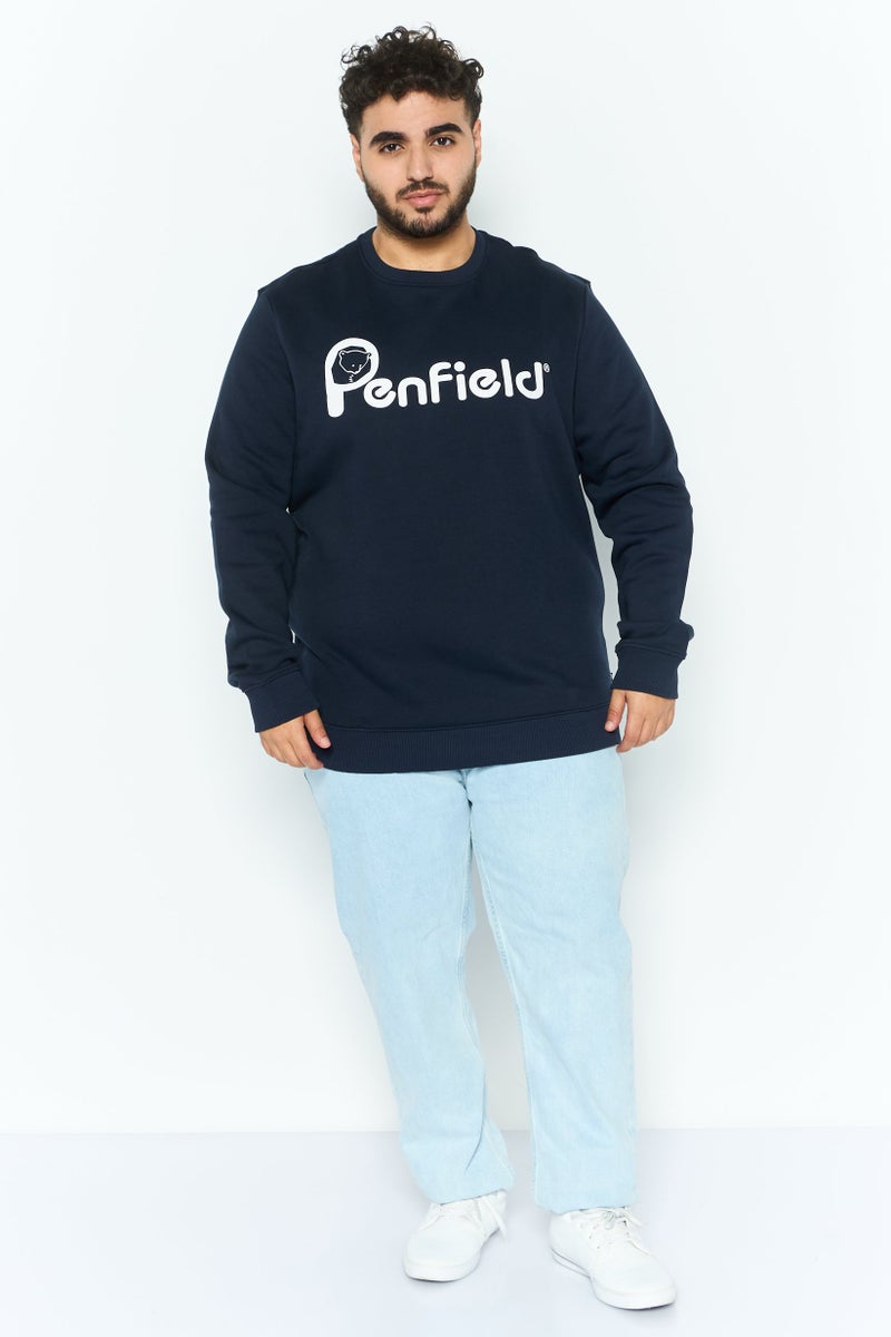 Penfield سويت شيرت رجالي بأكمام طويلة وياقة دائرية، بشعار العلامة التجارية، أزرق داكن - Image 4