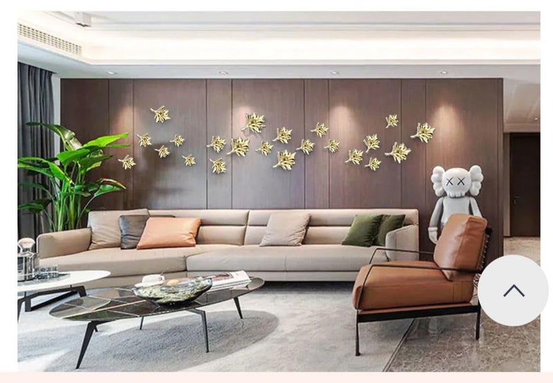 ZOVE Metal Mapple Leaf Set of 10 Wall Art - Perfect for Home, Hotel, Restaurant, Living Room Decoration - Electroplating Gold - Image 4