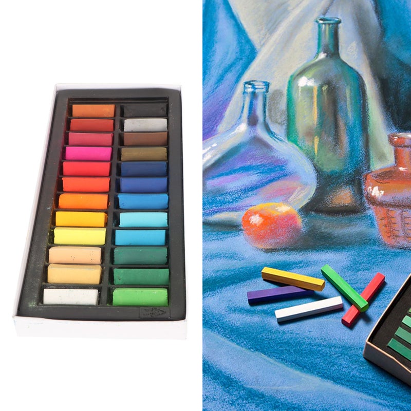24 Colors Soft Pastel Sticks Set Light Resistance Fade Resistant Easy to Mix Drawing Pastels for Beginner Kids Painting - Image 3