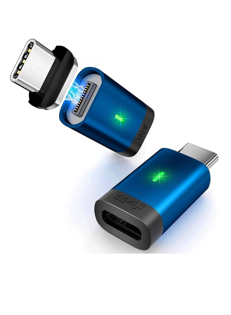 Captaintech USB C Magnetic Adapter 24Pins Magnetic USB C Adapter Support PD100W Charging USB3.1 10Gbps Data Transfer 4K 60Hz Video for Thunderbolt 3 MacBook Pro/Air More Type C Devices 2 Pack - Image 1