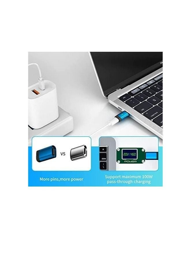 Captaintech USB C Magnetic Adapter 24Pins Magnetic USB C Adapter Support PD100W Charging USB3.1 10Gbps Data Transfer 4K 60Hz Video for Thunderbolt 3 MacBook Pro/Air More Type C Devices 2 Pack - Image 4