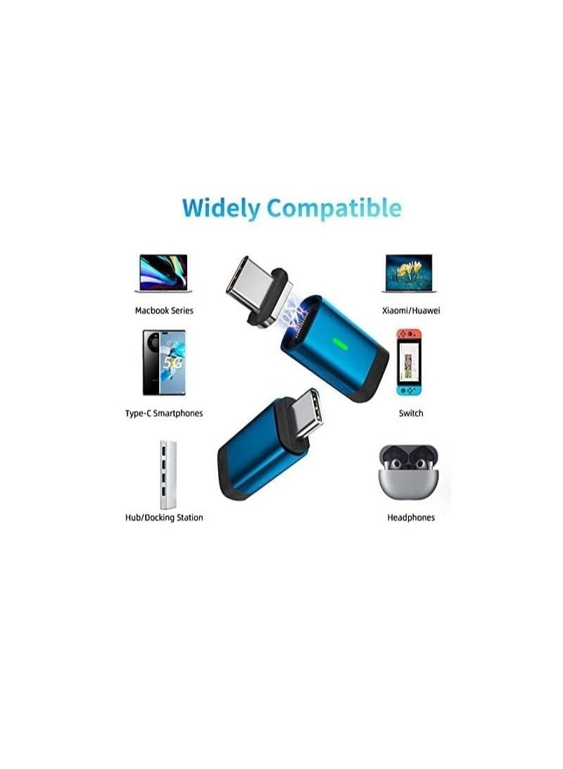 Captaintech USB C Magnetic Adapter 24Pins Magnetic USB C Adapter Support PD100W Charging USB3.1 10Gbps Data Transfer 4K 60Hz Video for Thunderbolt 3 MacBook Pro/Air More Type C Devices 2 Pack - Image 5