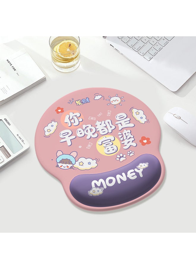 Generic - DM7 Wrist Mouse Pad Wrist Pad Thickeneded Non-slip Memory Foam Office Mouse Pad Laptop Keyboard-Color:253x230mm-23mm-Pattern:XK-577-wrist Pad + Keyboard Tray - Image 1