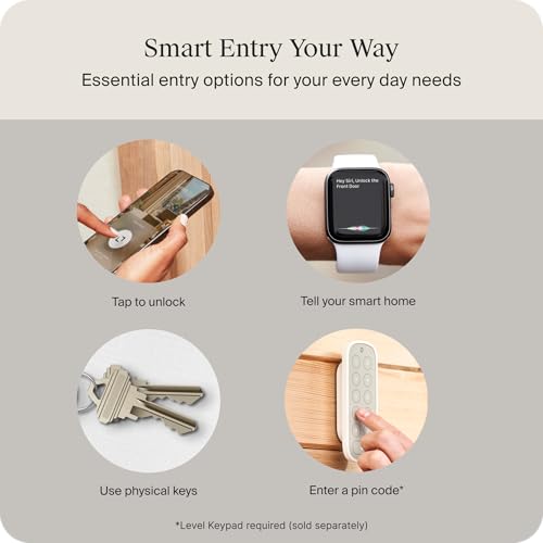 Level Lock Smart Lock - World's Smallest, Most Beautifully Designed Matter-Over-Thread Deadbolt - Level App for iOS & Android | Works with Apple Home (Satin Nickel) - Image 4