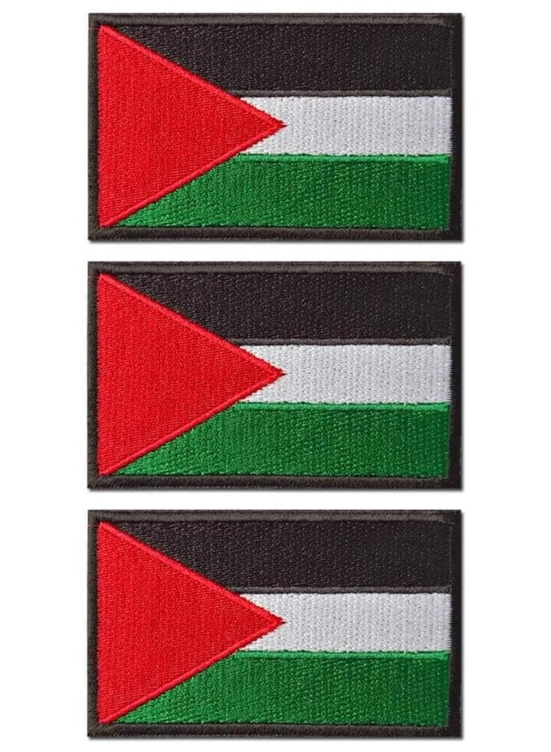 3PCS Palestine Flag Patches Country Flag Country Flag Embroidered Iron On or Sew On Flag Patch Decorative Applique Sewing Patches for Clothes, Bags,Jeans,Pants
