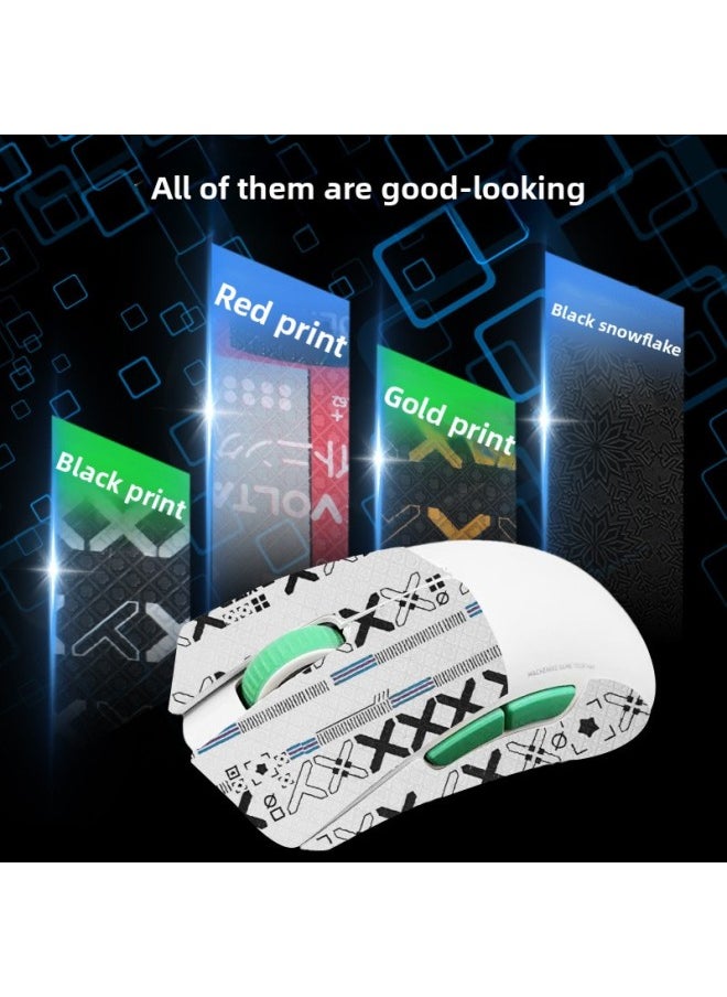 Generic - Suitable For Mechanic L8 MAX Mouse Anti-slip Sticker L8max Printed Sticker Sweat Sticker Palm Sticker Ice Foot Sticker-Color:[all Inclusive] Black Printed Mouse Sticker [free Cleaning Cotton] - Image 1