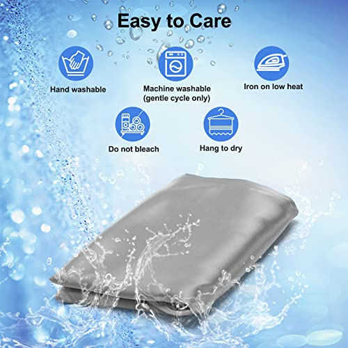 Zelimun 2 Pack Satin Pillowcase for Zelimun Cervical Pillow, Contour Pillow Case Cover, Smooth & Soft Pillowcase Cover with Zipper （Grey） - Image 4