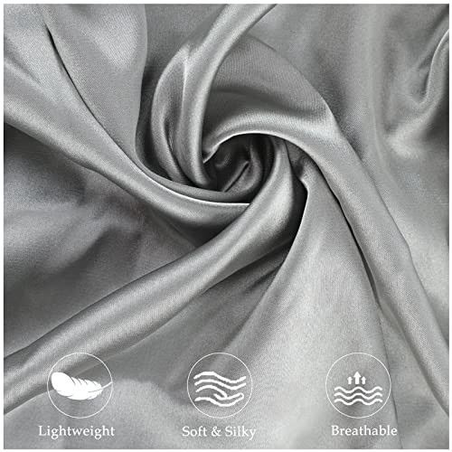 Zelimun 2 Pack Satin Pillowcase for Zelimun Cervical Pillow, Contour Pillow Case Cover, Smooth & Soft Pillowcase Cover with Zipper （Grey） - Image 3