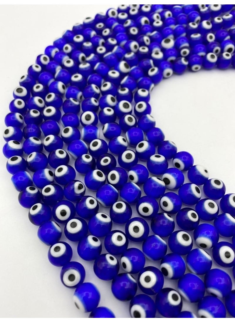 Hedef Bijuteri Target Bijouterie 10MM Round Dark Blue Glass Evil Eye Bead String  - Image 2