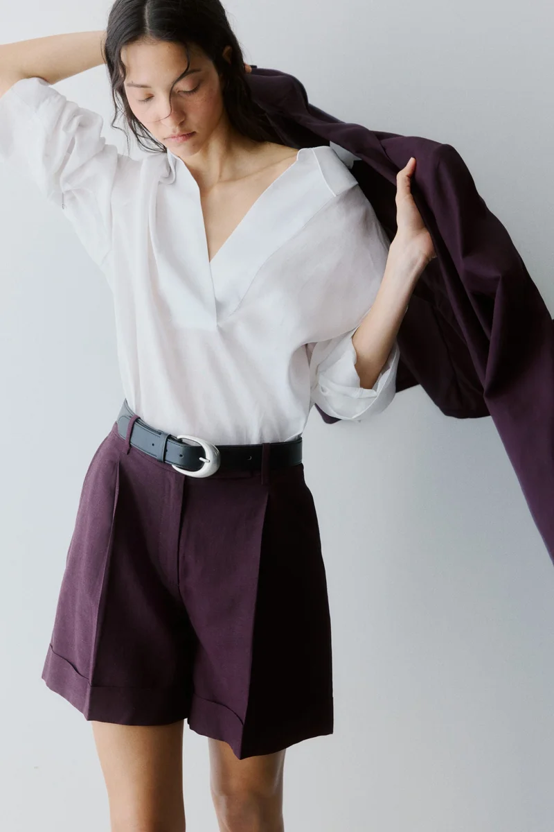 H&M Tailored linen-blend shorts