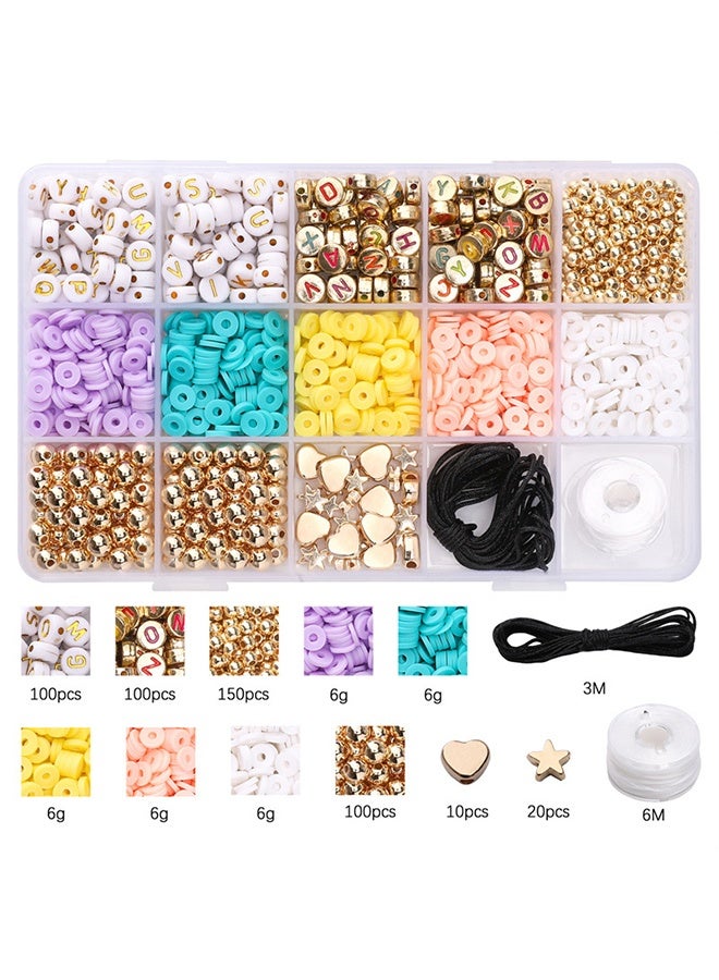 beadia Letter Beads Kit, Gold Beads Letter Beads for Jewelry Making  Beads Heart Beads Friendship Bracelet Necklace Kit  - Image 5