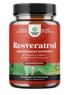 Anti Aging Trans Resveratrol Supplement - Natural Joint Support Supplement - Optimized Resveratrol Capsules With AMPK Activator Brain Booster Immune Support and Heart Health Supplement