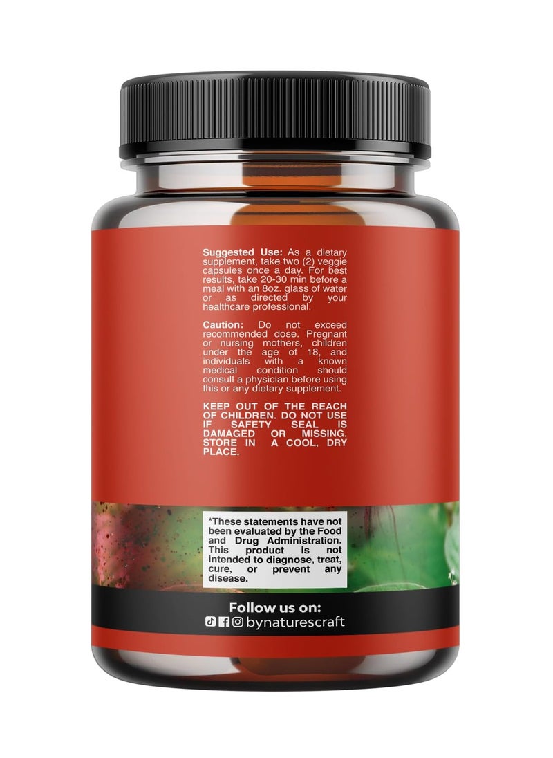 Nature's Craft - Anti Aging Trans Resveratrol Supplement - Natural Joint Support Supplement - Optimized Resveratrol Capsules With AMPK Activator Brain Booster Immune Support and Heart Health Supplement - Image 1