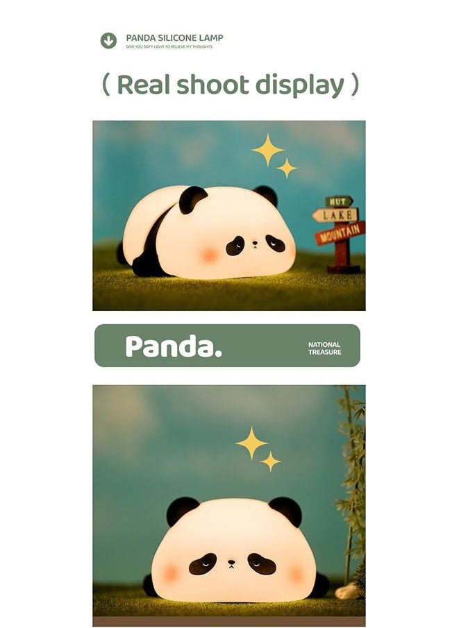 مصباح LED ليلي للأطفال قابل لإعادة الشحن من Kawaii Panda لغرفة الأطفال، سطوع قابل للتعديل