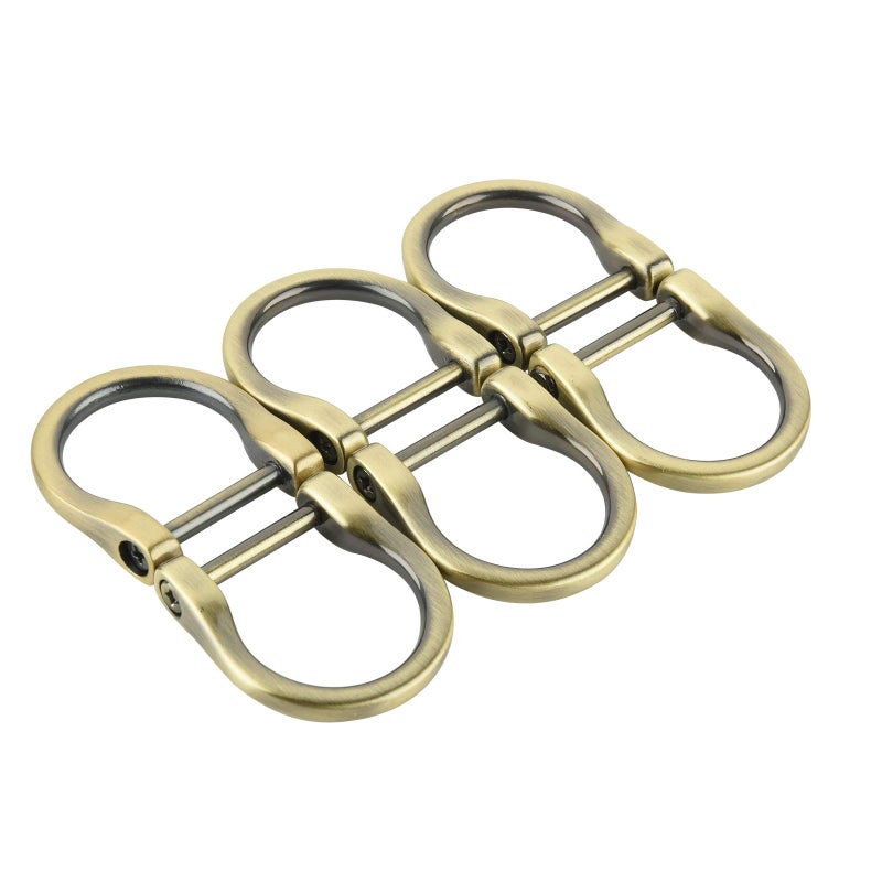 Homakover 6 PCS 34inch DRings Horseshoe Shape U Shape D Rings Screw in Shackle Semicircle D Ring for DIY Leather Craft Purse Keychain Accessories Bronze - Image 3