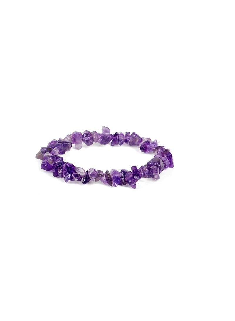 REBUY REBUY Amethyst chips adjustment crystal healing hand stone crystal bracelet - Image 1