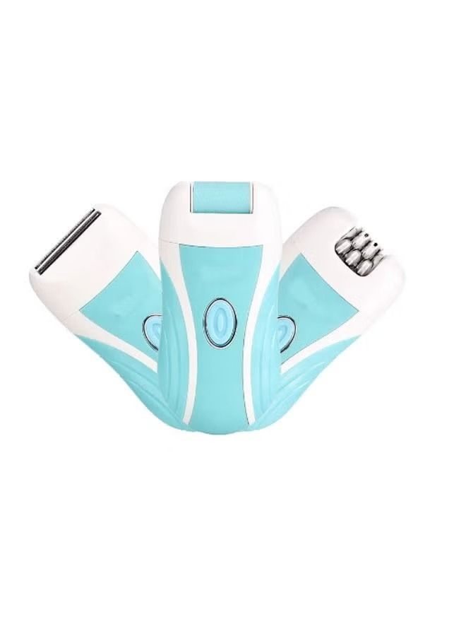 Manicure Tools 3 in 1 Rechargeable Lady Care Waterproof Epilator Operated Exfoliating Grinding Callus Remover - Image 1